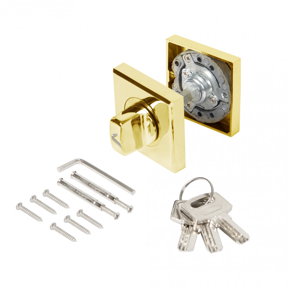 Ручка поворотная Ajax (Аякс) с фиксацией ключом BK6.FIX.JK GP-5 золото