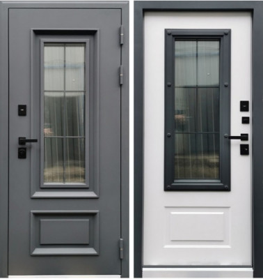 Дверь Рекс 32 (Эльбрус) со стеклопакетом (White 2084)