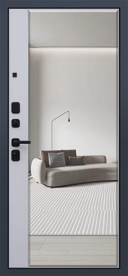 Стальная дверь "Ньюкасл" с зеркалом