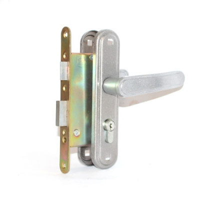 Замок Zenit (Зенит) врезной цилиндровый с защёлкой в комплекте с ручкой ЗВ4-3.03 (бриллиант), 4 кл.