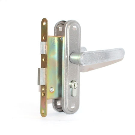 Замок Zenit (Зенит) врезной цилиндровый с защёлкой в комплекте с ручкой ЗВ4-3.03 (бриллиант), 4 кл.