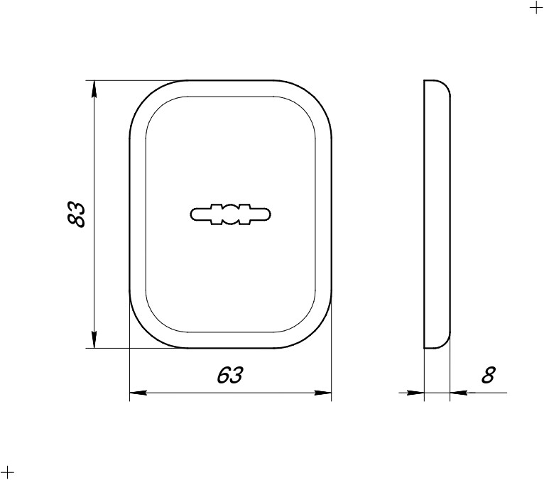 Накладка Fuaro (Фуаро) на сувальдный замок ESC.S.XL/K.486 CP (SC 486-S SQ XL) со шторкой хром (1шт.)