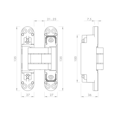 Петля Armadillo (Армадилло) скрытой установки U3D7800.VPG FSG флор. золото TECH