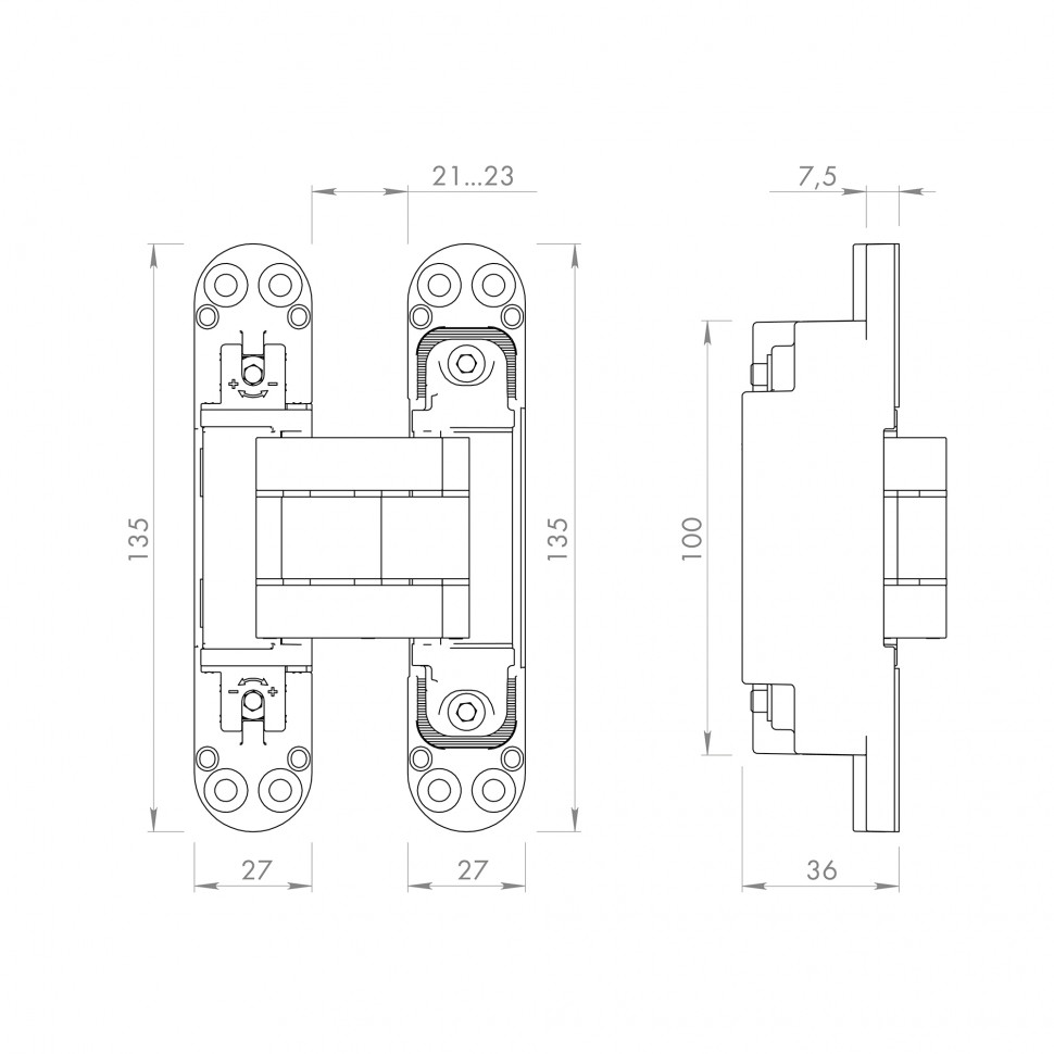 Петля Armadillo (Армадилло) скрытой установки U3D7800.VPG FSG флор. золото TECH