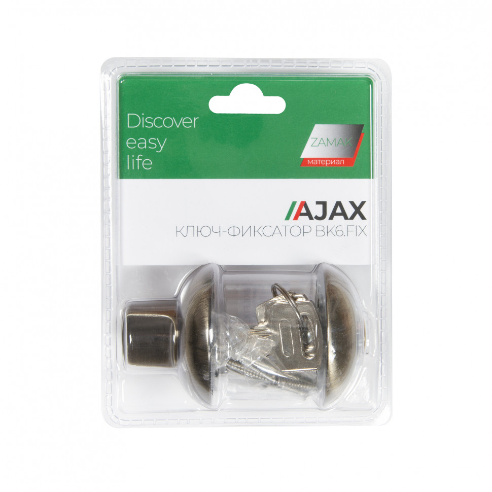 Ручка поворотная Ajax (Аякс) с фиксацией ключом BK6.FIX.JR AB-7 бронза