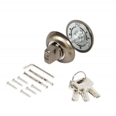 Ручка поворотная Ajax (Аякс) с фиксацией ключом BK6.FIX.JR AB-7 бронза