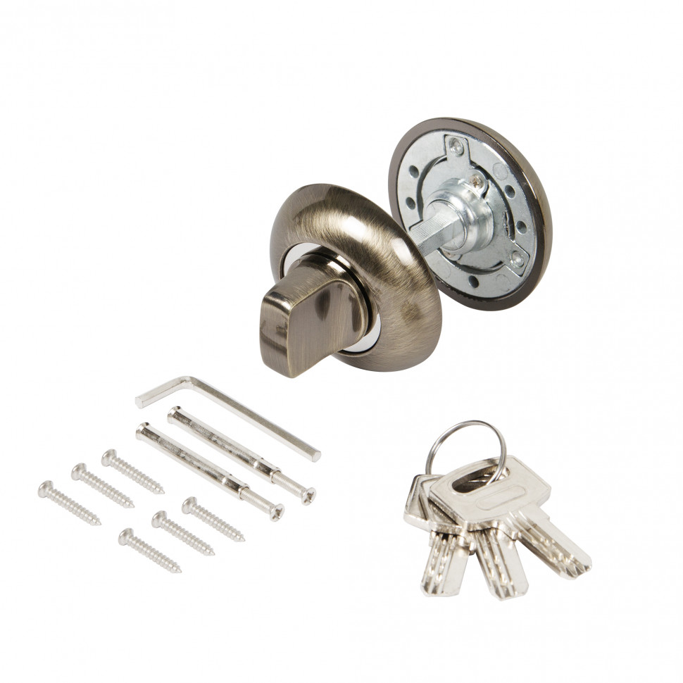 Ручка поворотная Ajax (Аякс) с фиксацией ключом BK6.FIX.JR AB-7 бронза