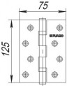 Петля Fuaro (Фуаро) универсальная IN5200U CP (2BB 125x75x2,5) хром