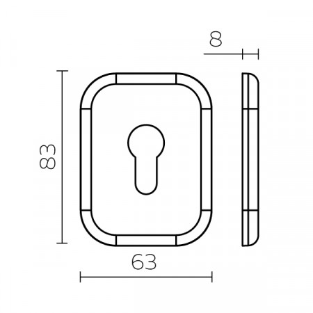 Накладка Fuaro (Фуаро) на цилиндр ESC.C.XL/K.486 (ESC 486-C SQ XL) CP хром (1 шт.)
