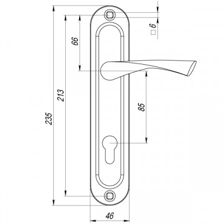 Ручка Punto (Пунто) на планке HANDLE90.CRONA.18-85 (P90 8518 CRONA) AB бронза