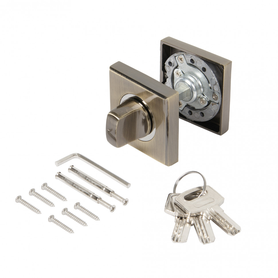 Ручка поворотная Ajax (Аякс) с фиксацией ключом BK6.FIX.JK AB-7 бронза