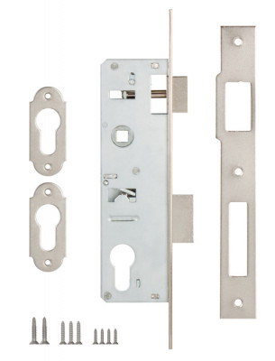 Корпус Kale kilit (Кале килит) узкопрофильного замка с защёлкой 153 (35 mm) w/b (никель)