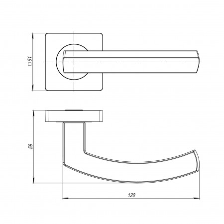 Ручка Ajax (Аякс) раздельная K.JK51.SIGMA (SIGMA JK) CP-8 хром 105мм