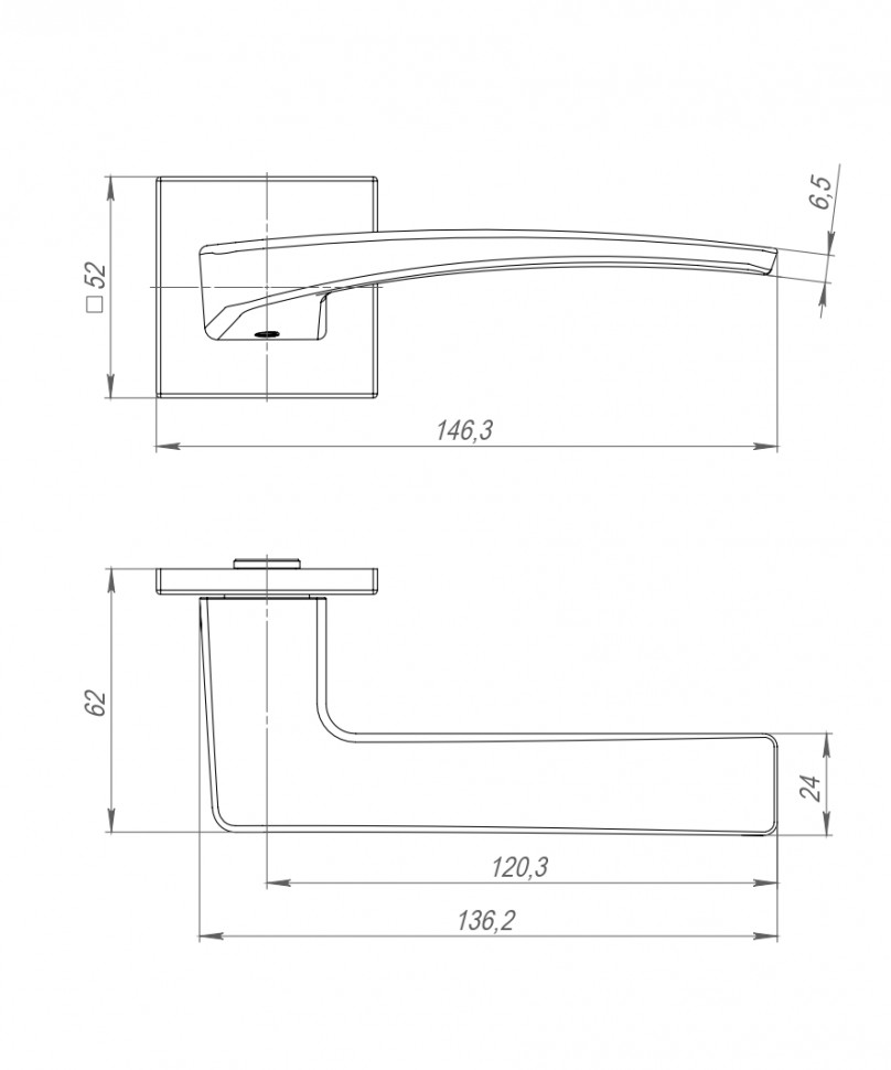 Ручка Punto (Пунто) раздельная K.ARC.Q52.LOTUS CP-8 хром