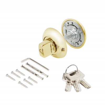 Ручка поворотная Ajax (Аякс) с фиксацией ключом BK6.FIX.JR GP-5 золото