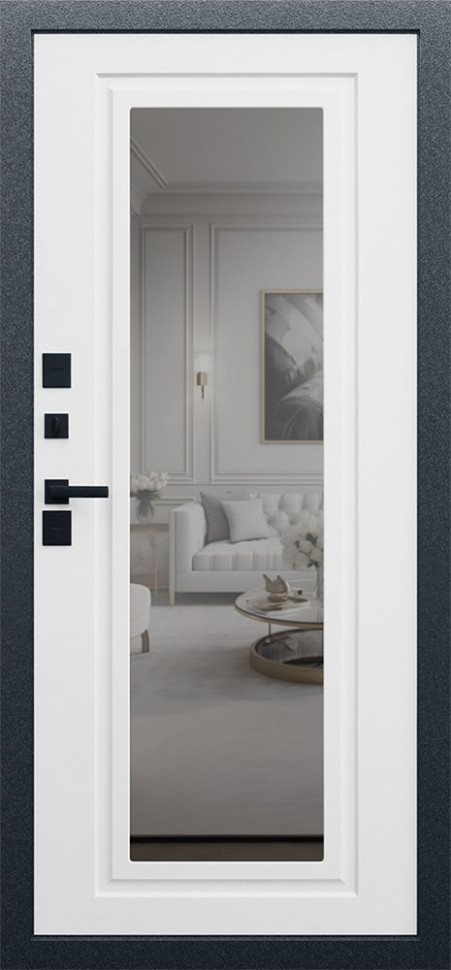 Стальная дверь "Арктика" с зеркалом (терморазрыв 3к)