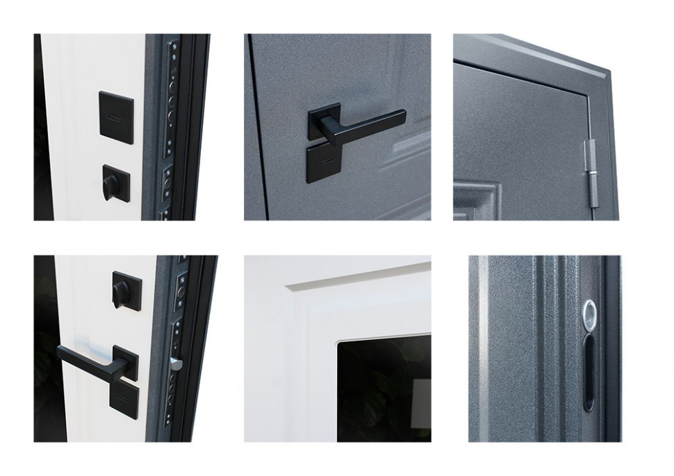 Стальная дверь "Арктика" с зеркалом (терморазрыв 3к)