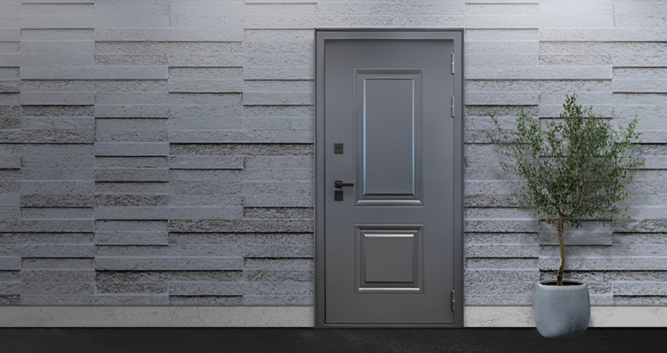 Стальная дверь "Арктика" с зеркалом (терморазрыв 3к)