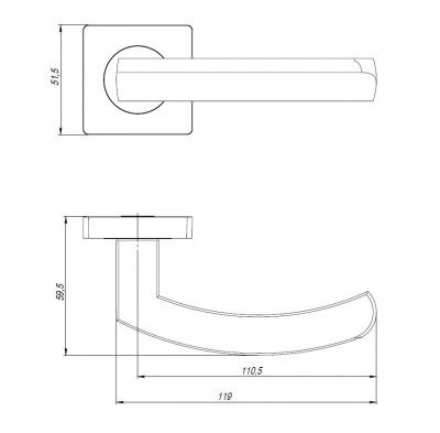 Ручка Ajax (Аякс) раздельная K.JK51.SIGMA (SIGMA JK) SN/CP-3 матовый никель/хром 105мм