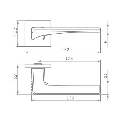 Ручка Punto (Пунто) раздельная K.ARC.Q52.ELEN BL-24 черный
