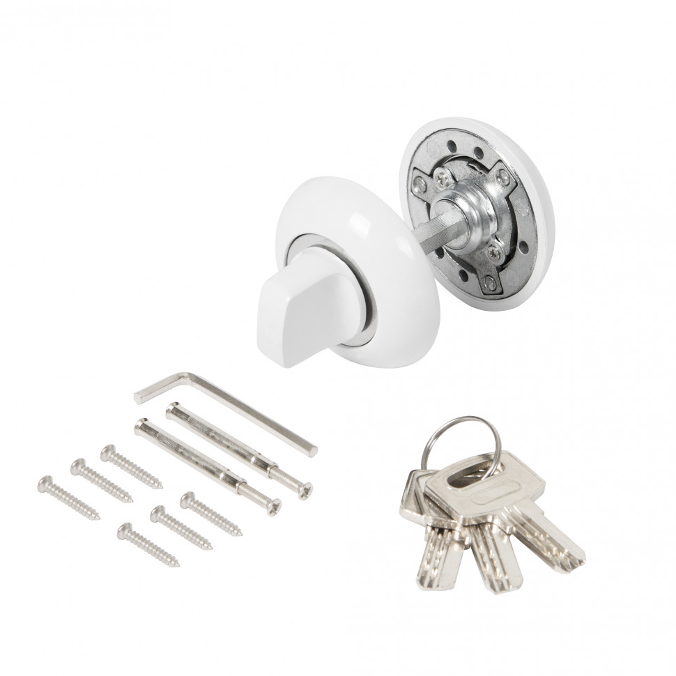 Ручка поворотная Ajax (Аякс) с фиксацией ключом BK6.FIX.JR WH-19 белый