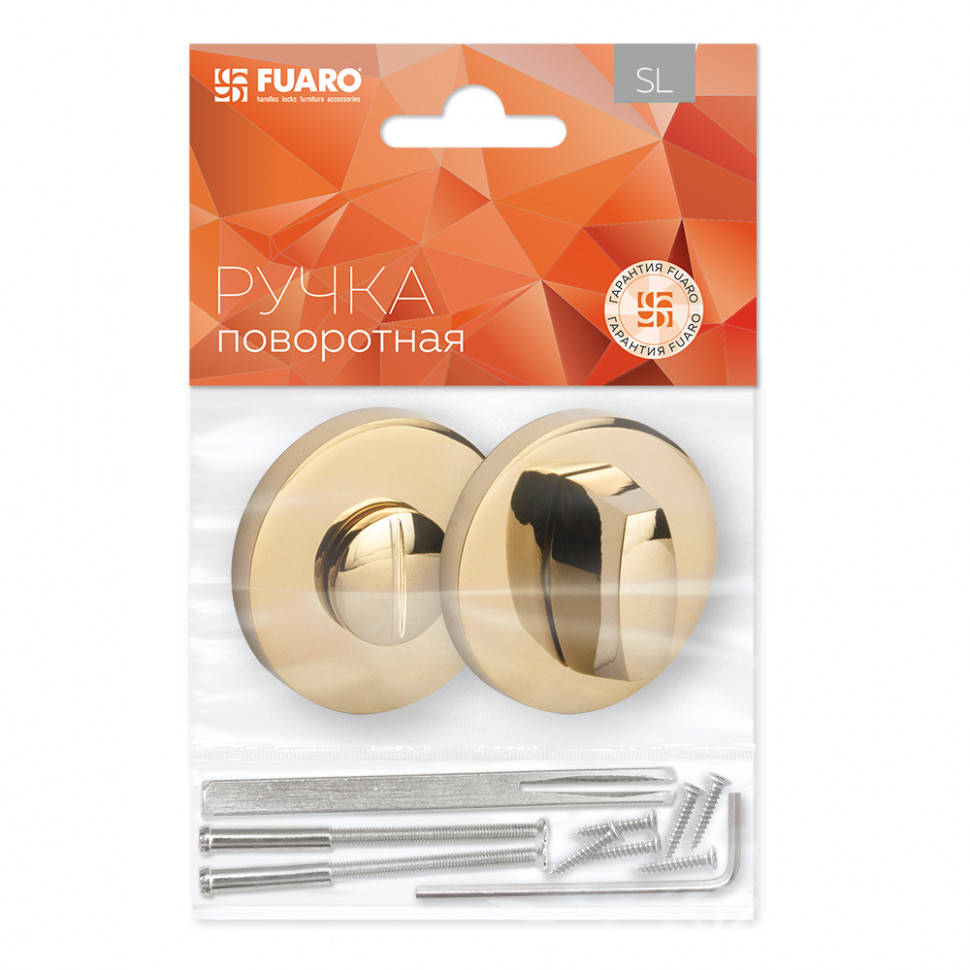 Ручка Fuaro (Фуаро) поворотная BK6.R.SLR52 (BK6 SLR) GOLD-24 (золото 24к)