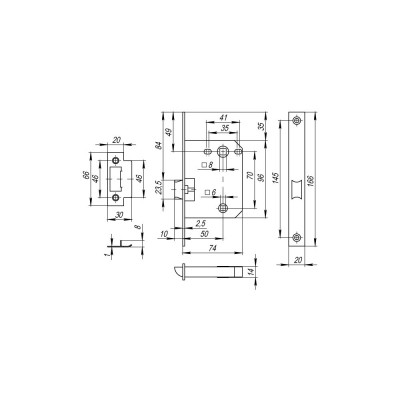 Защелка Fuaro (Фуаро) врезная PLASTP72-50 (P72-50) SSC сатинированный хром