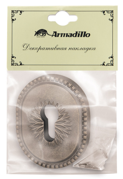 Накладка Armadillo (Армадилло) на цилиндр ESC.C.CL/OV (ET-DEC CL) AS-9 античное серебро