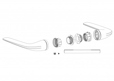 Ручка Armadillo (Армадилло) раздельная K.ART30.CLARITY BL-26 черный
