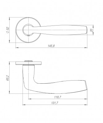 Ручка Punto (Пунто) раздельная R.ARC.R52.FORTUNA SSC-16 сатин.хром