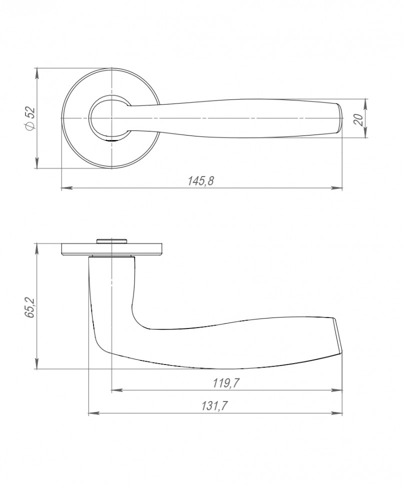 Ручка Punto (Пунто) раздельная R.ARC.R52.FORTUNA SSC-16 сатин.хром