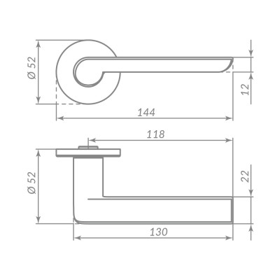 Ручка Punto (Пунто) раздельная R.ARC.R52.STEP CP-8 хром