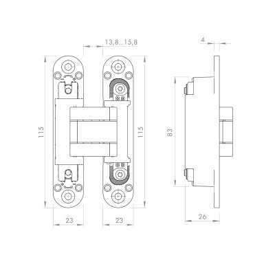 Петля Armadillo (Армадилло) скрытой установки U3D3000.VPG FSG флор. золото TECH