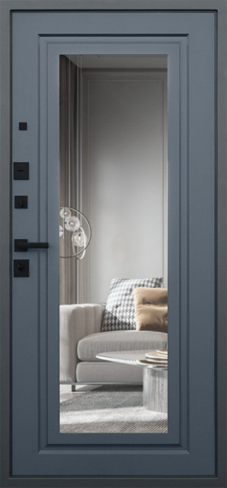 Стальная дверь "Гермес" Неоклассика с зеркалом "Elit"
