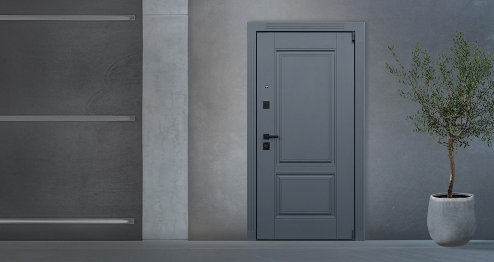 Стальная дверь "Гермес" Неоклассика с зеркалом "Elit"