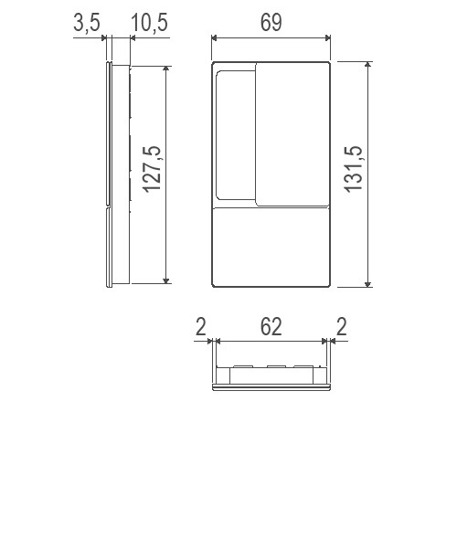 B30002.02.32 AGB (АГБ) Ручка WAVE под WC (мат хром), для раздвижных дверей