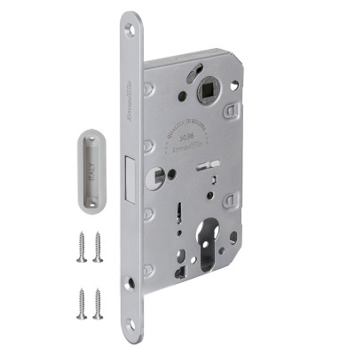 Замок Armadillo (Армадилло) межкомнатный магнитный под цилиндр с ответной планкой GRAVITY G02.190.50.85 MWSC итал тисненый