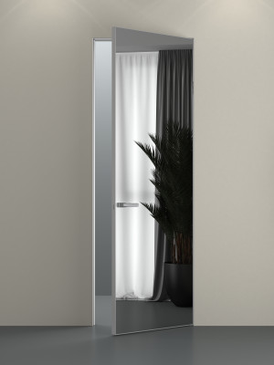 Скрытая дверь наружнего открывания с зеркалом