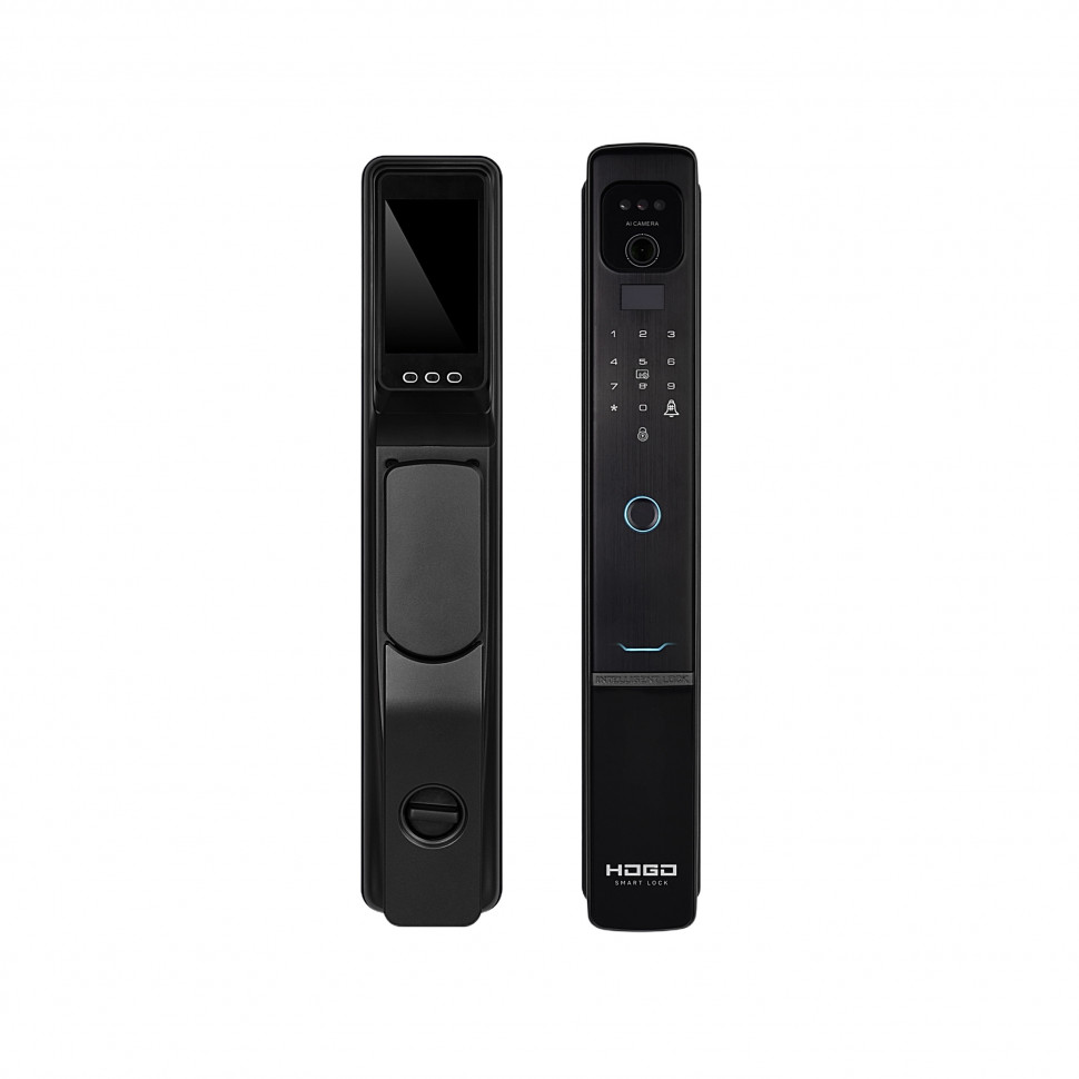 Замок врезной электронный Hogo V05 с распознаванием лица, черный