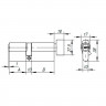 Цилиндровый Ajax (Аякс) механизм (AX202/70) AX2002Knob70 (30+10+30) CP хром с вертушкой