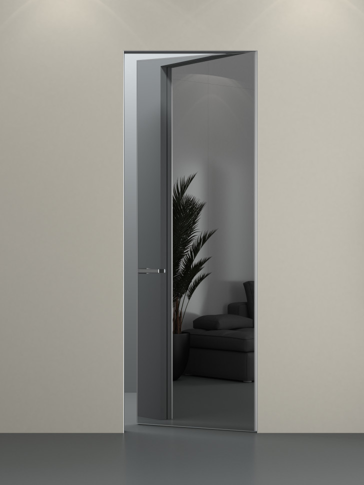 Скрытая дверь внутреннего открывания  с зеркалом