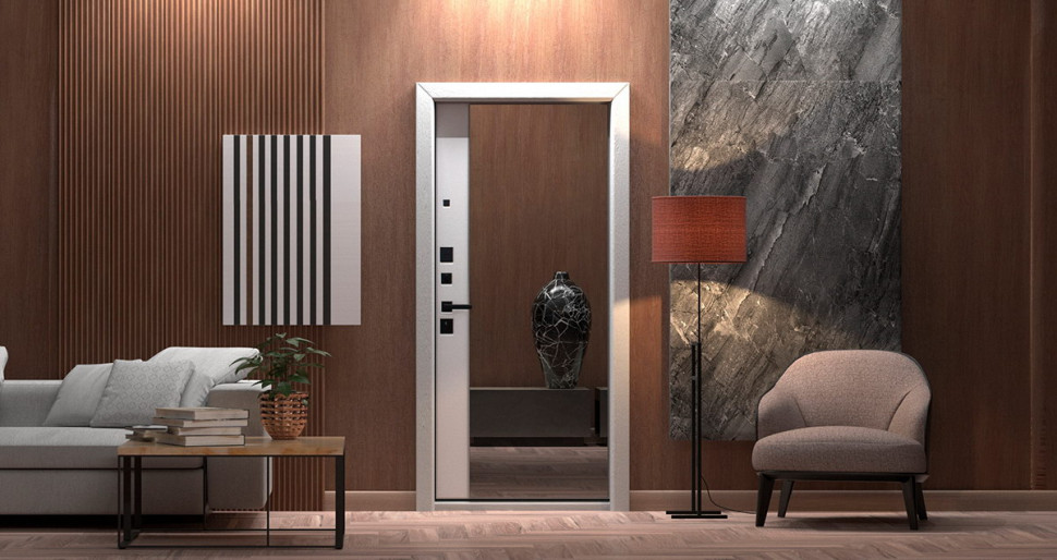 Стальная дверь "Velvet" с зеркалом