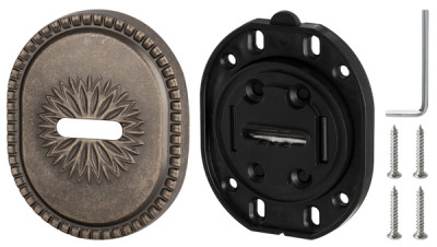 Накладка Armadillo (Армадилло) на сувальдный замок ESC.S-auto.CL/OV (PS-DEC CL) AS-9 античное серебро