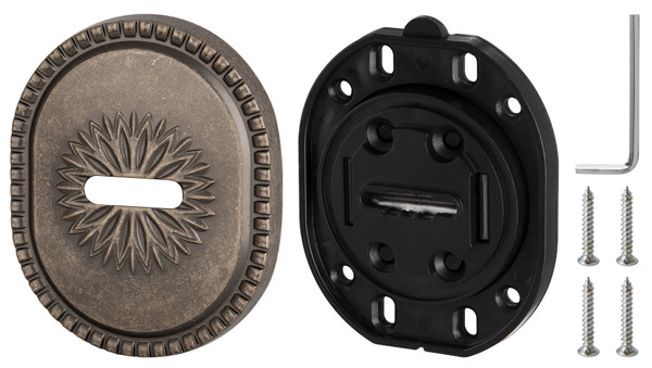 Накладка Armadillo (Армадилло) на сувальдный замок ESC.S-auto.CL/OV (PS-DEC CL) AS-9 античное серебро