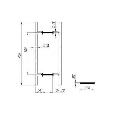 Ручка-скоба Fuaro (Фуаро) PULL.PH25/300.22 INOX 201 (PH-22-25/300-INOX)