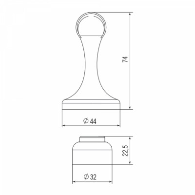 Упор Punto (Пунто) дверной напольный DFIX/MF45 (DSM-45) магнитный GR-23 графит