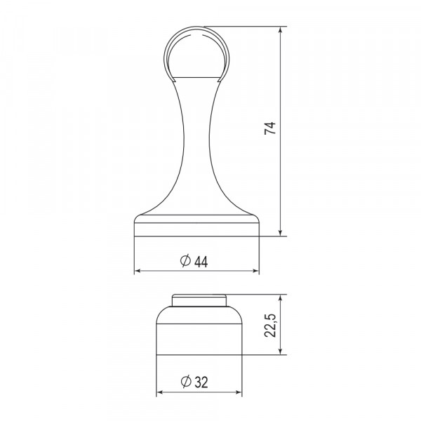 Упор Punto (Пунто) дверной напольный DFIX/MF45 (DSM-45) магнитный GR-23 графит