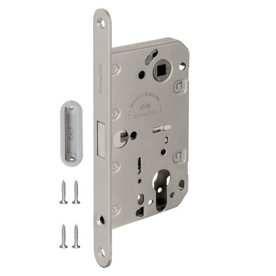 Замок Armadillo (Армадилло) межкомнатный магнитный под цилиндр с ответной планкой GRAVITY G02.196.50.85 SN мат никель