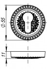 Накладка Armadillo (Армадилло) под цилиндр ET.R.CL55 (ET/CL) SILVER-925 серебро 925