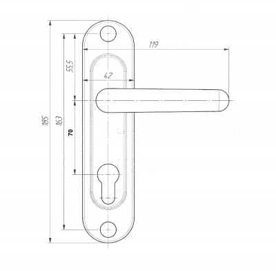 Ручка Zenit (Зенит) дверная РФ1-70.02 хром